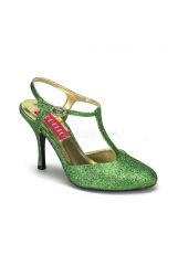 sandali verde glitterati